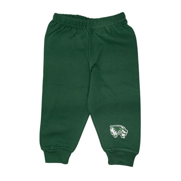 Child Hunter green sweat pants with Wolverine head logo patch on left pant leg